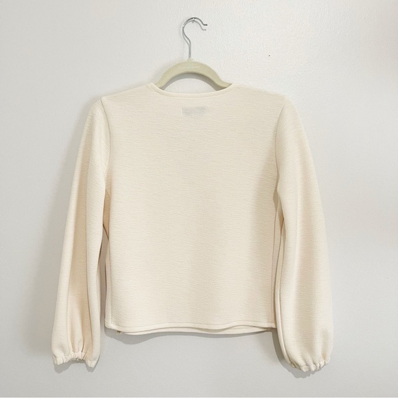 New Madewell Texture & Thread Crepe Wrap Top Cream Ivory Off-White Size S - Picture 6 of 9